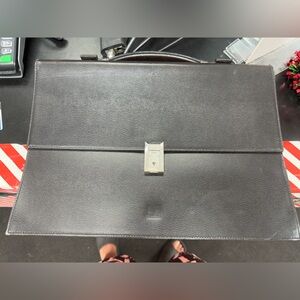 Dunhill briefcase laptop messenger bag leather click silver luxury business